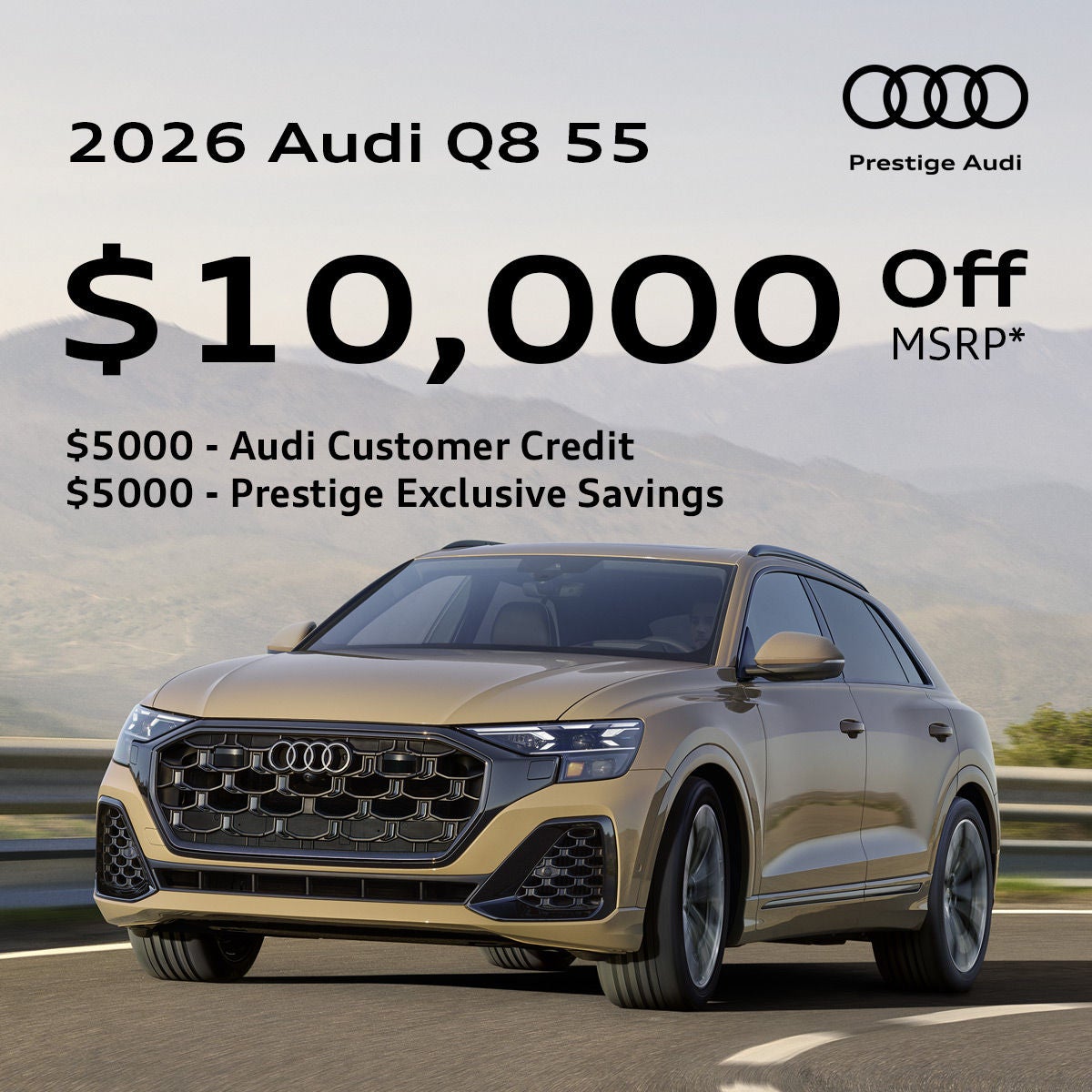 2026 Audi Q8 55 quattro - $10,000 Off MSRP*