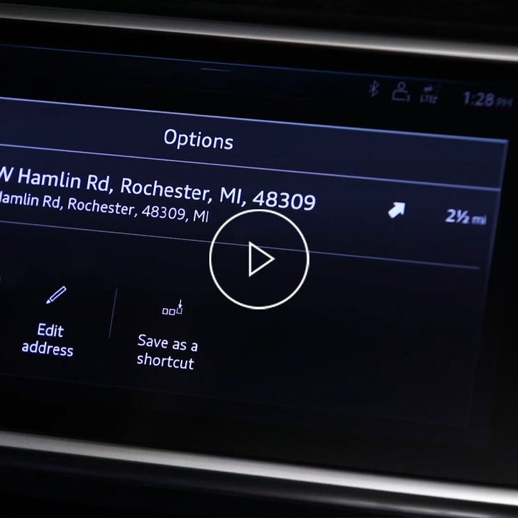  Close-up of the MMI screen displaying the "save as shortcut" button.