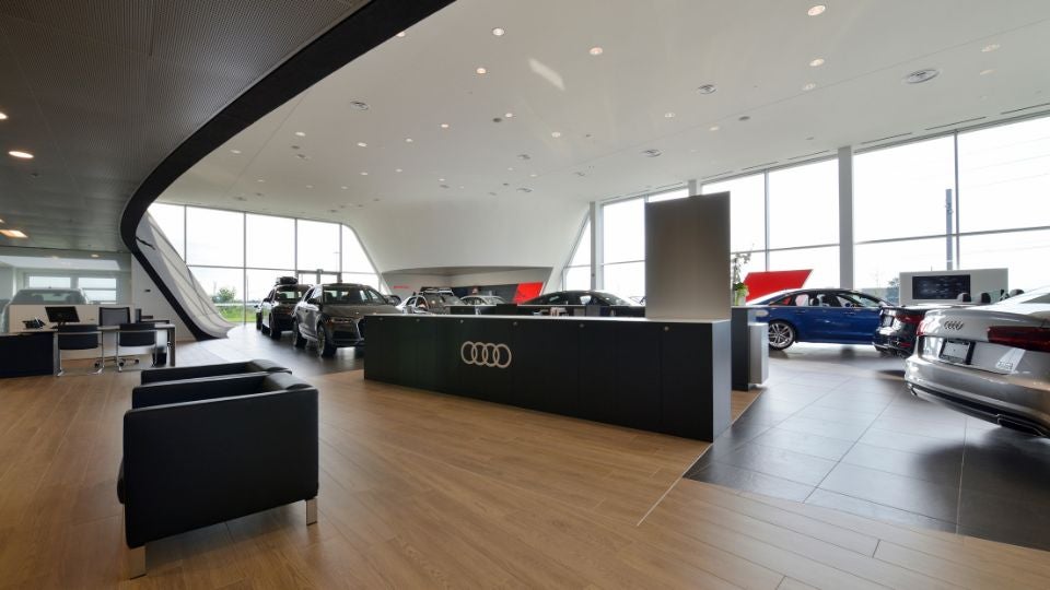 Audi vehicle parked in audi oakville store