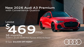 Side view of an Audi A3 driving