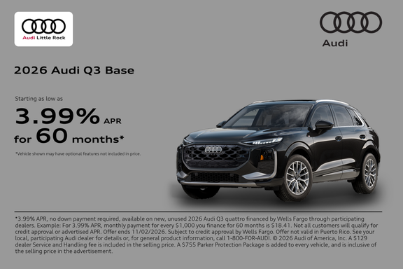 2026 Audi Q3 APR Offer In Little Rock, Arkansas