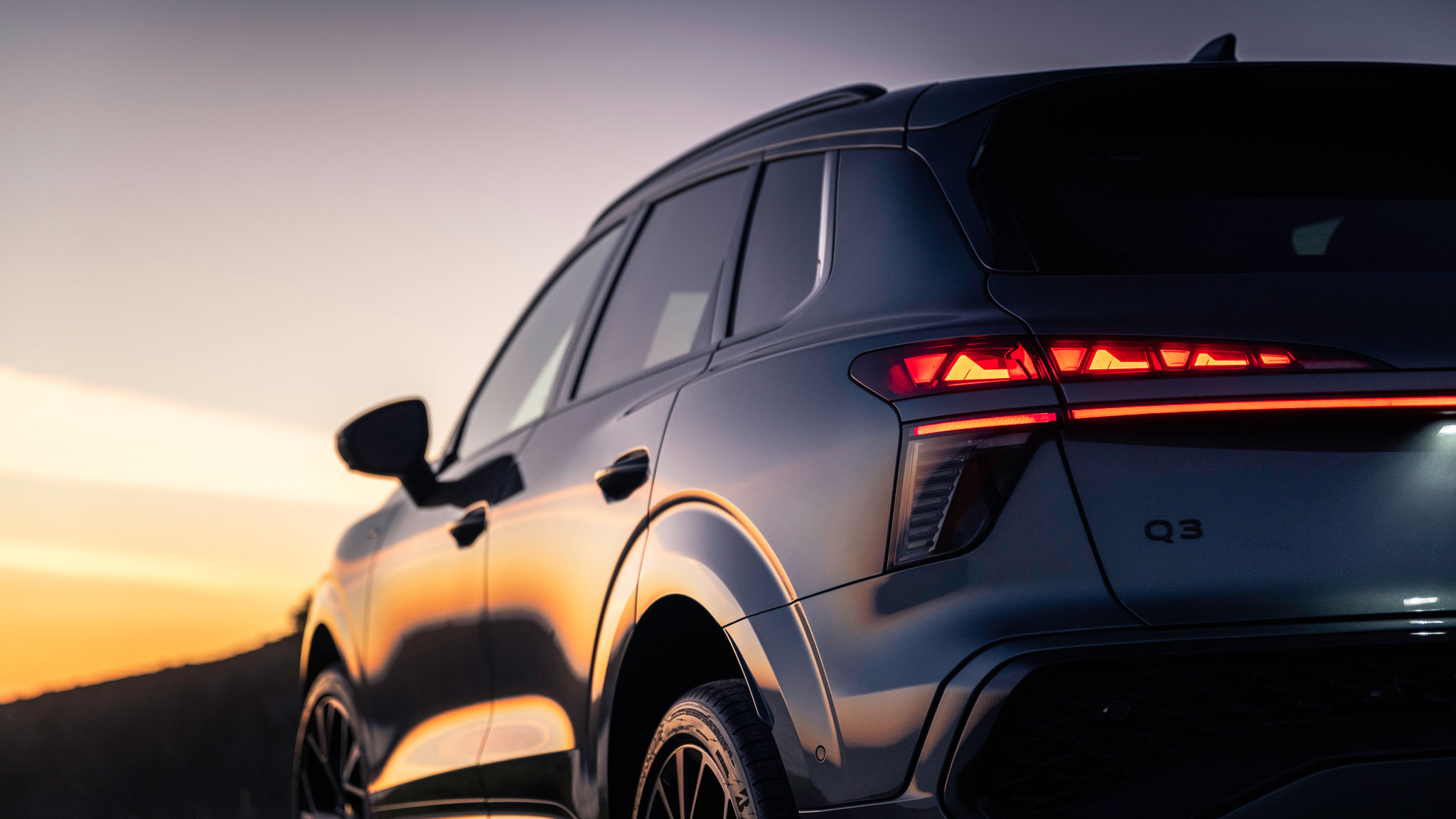 The rear of a black Audi 2026 q3.