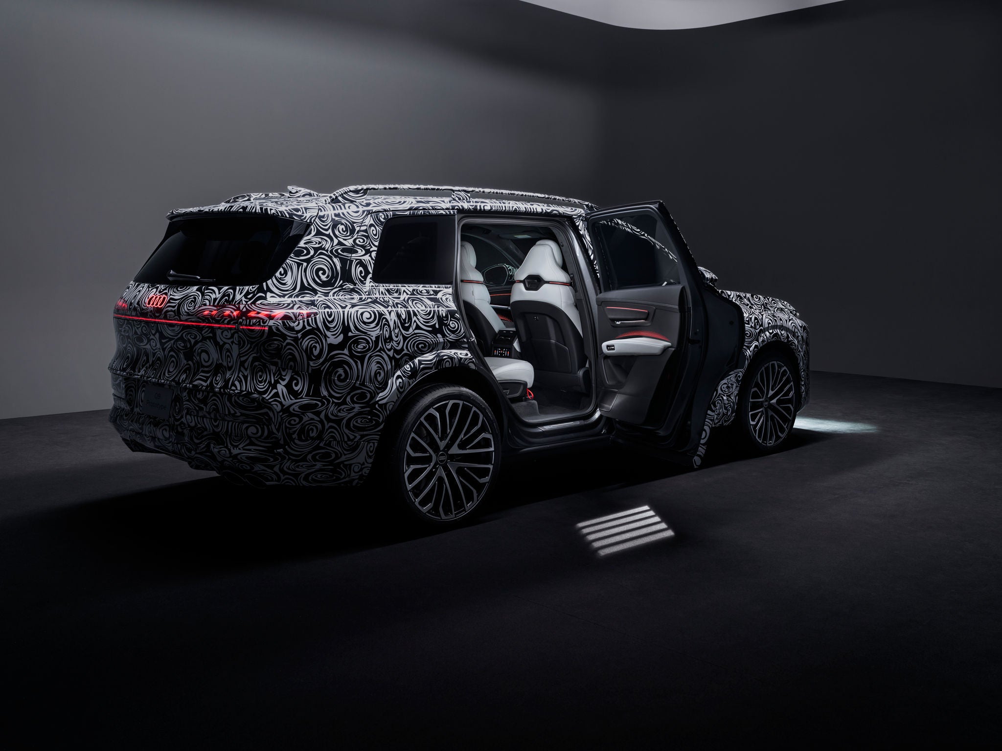 Rear shot of electric doors on Q9