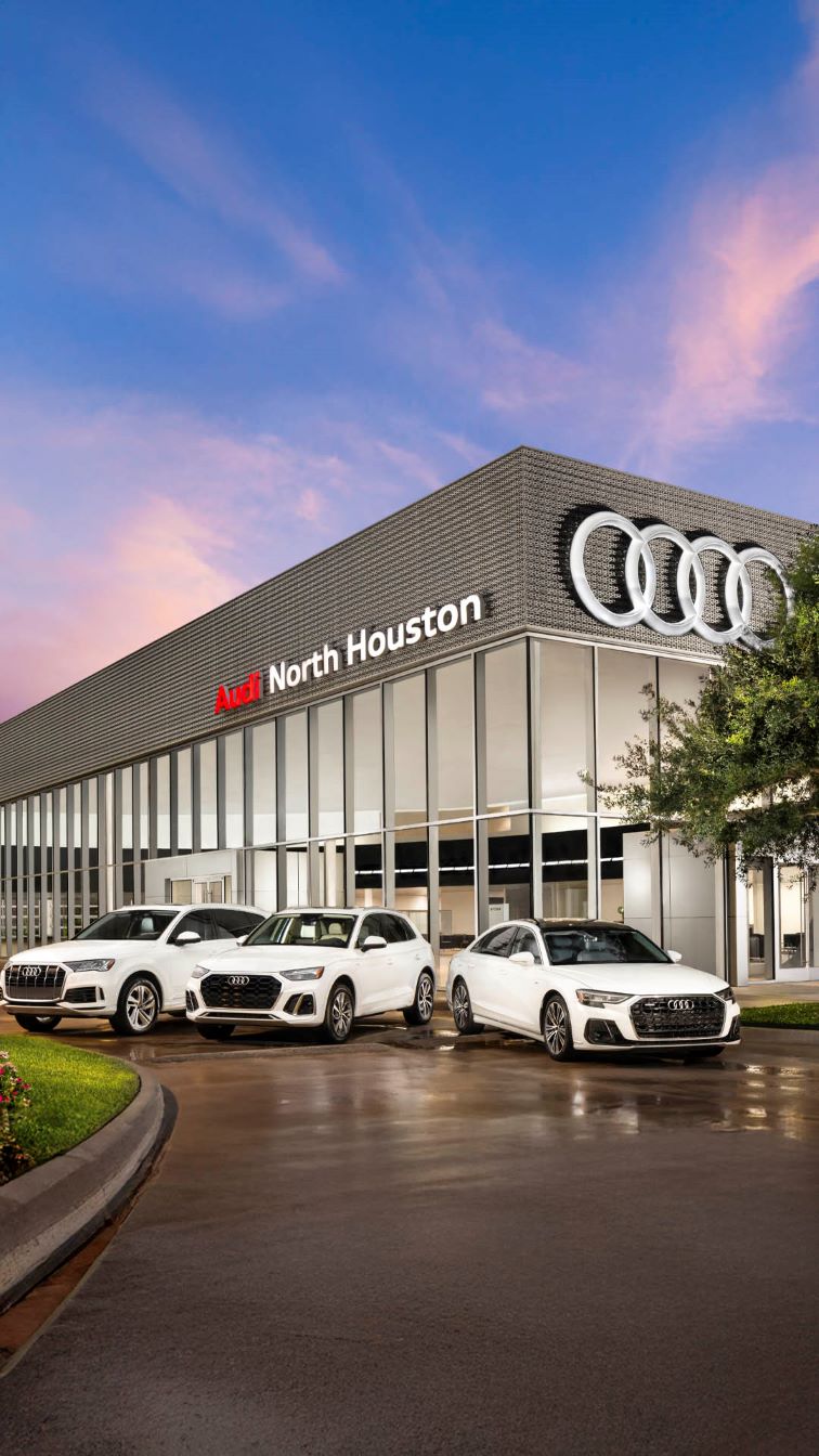 Audi North Houston dealership façade.