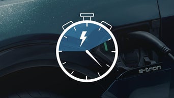 Image of a stop watch with a lightning bolt to indicate charging. 