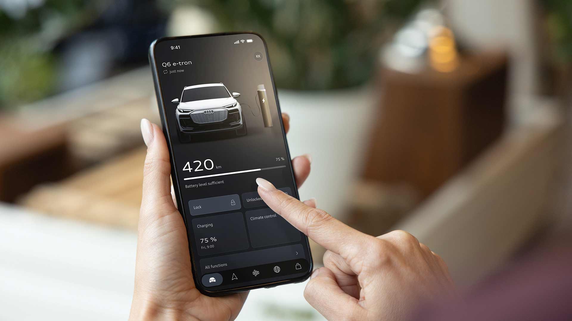 View of Audi connect® on the myAudi app.