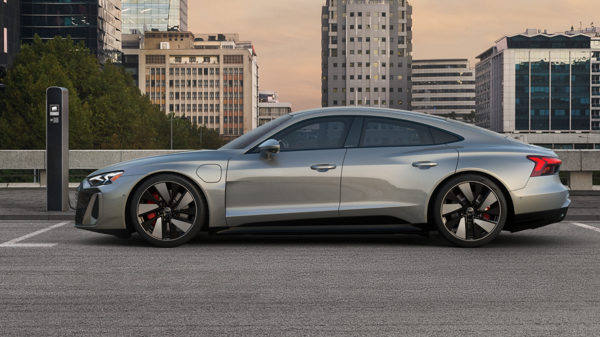 Side view of an Audi vehicle.