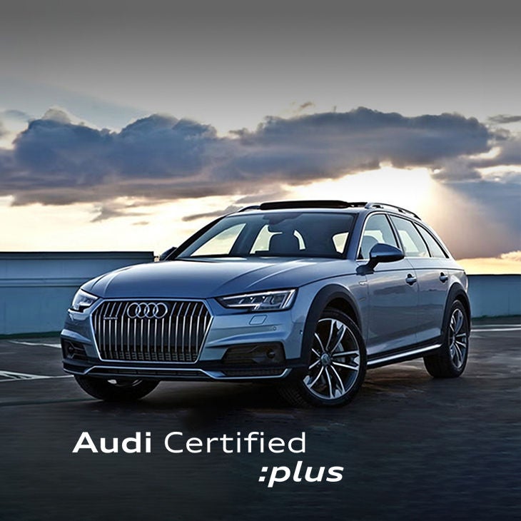Three-quarter front view of an Audi vehicle.