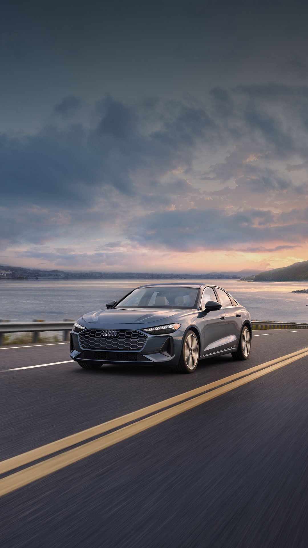 Side profile of the Audi Q6 e-tron.