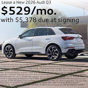 Side view of an Audi.