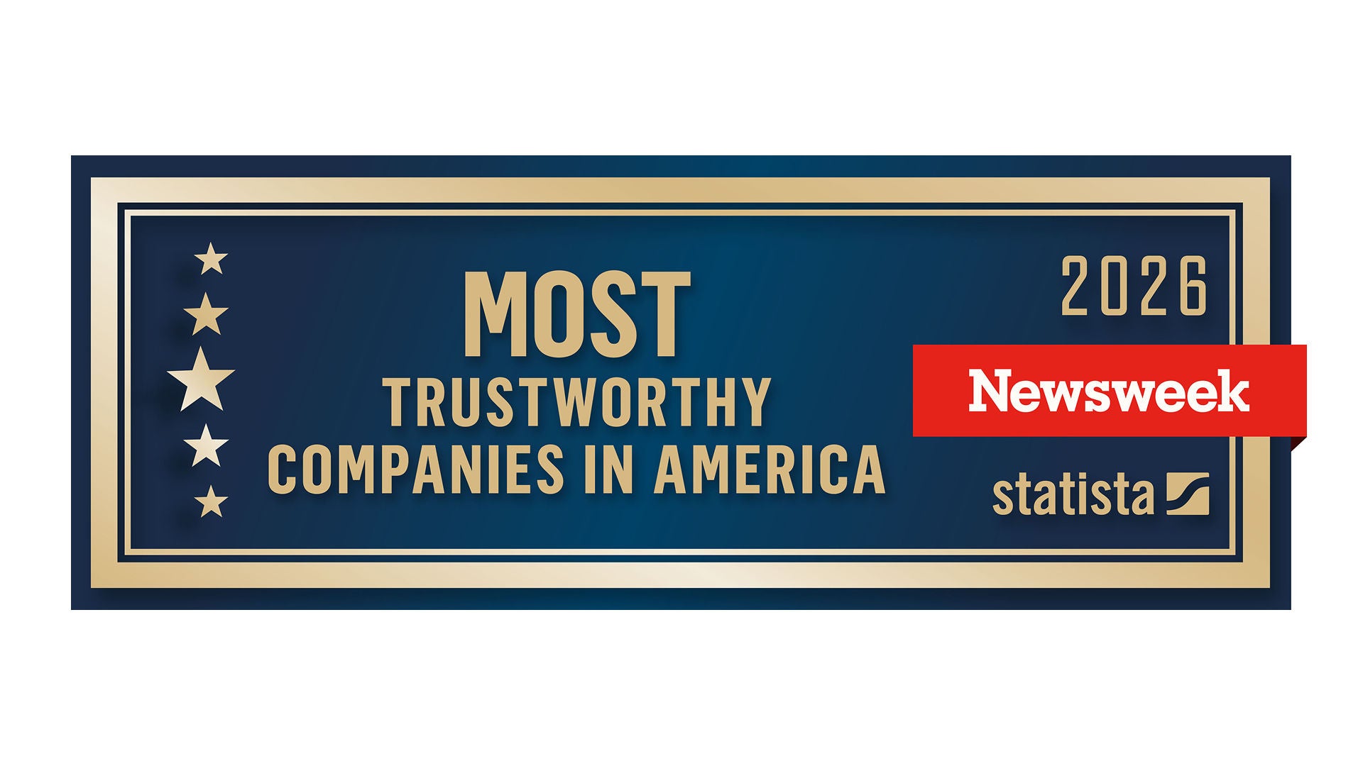 Banner image of the 2026 Most Trustworthy Companies in America award.
