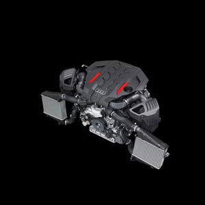 Depiction of the biturbo V8 engine in the Audi SQ8.