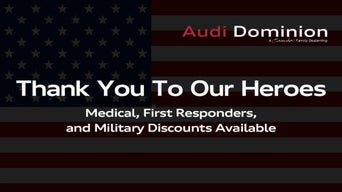 Audi vehicle with American flag in background