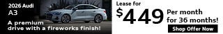 Audi A3 July Lease Offer