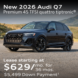 New 2026 Audi Q7 Premium 45 TFSI quattro tiptronic® Lease starting at $629/ mo. for  36 mos. $5,499 Down Payment