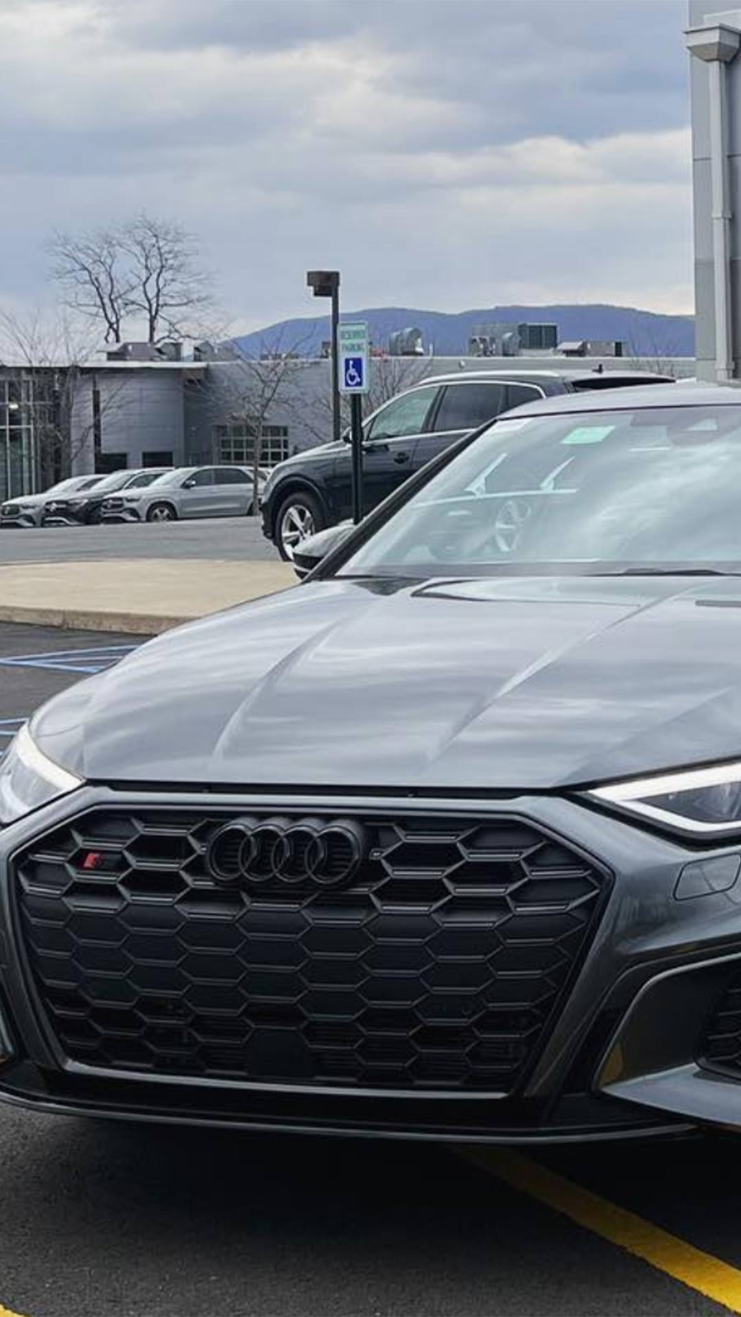 Three quarter view of an Audi Q5 parked.