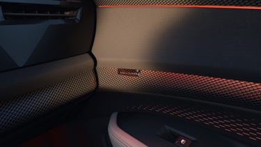 Image of the augmented reality head-up display in the driver’s side line-of-sight.