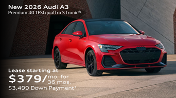 New 2026 Audi A3 Premium 40 TFSI quattro S tronic®  Lease starting at $379/mo. for  36 mos. $3,499 Down Payment