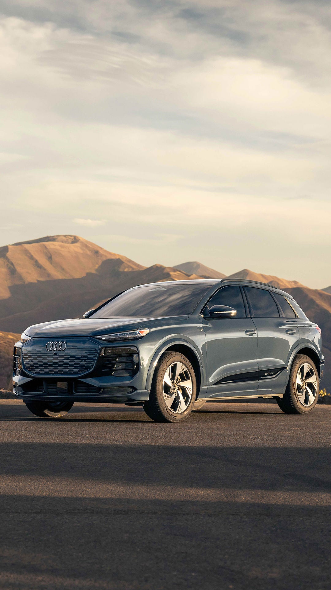 Three quarter view of an Audi Q5 parked.
