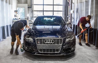 Vehicle being washed