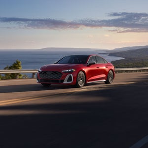 Illustration demonstrating the adaptive cruise control feature available in the Audi S5.