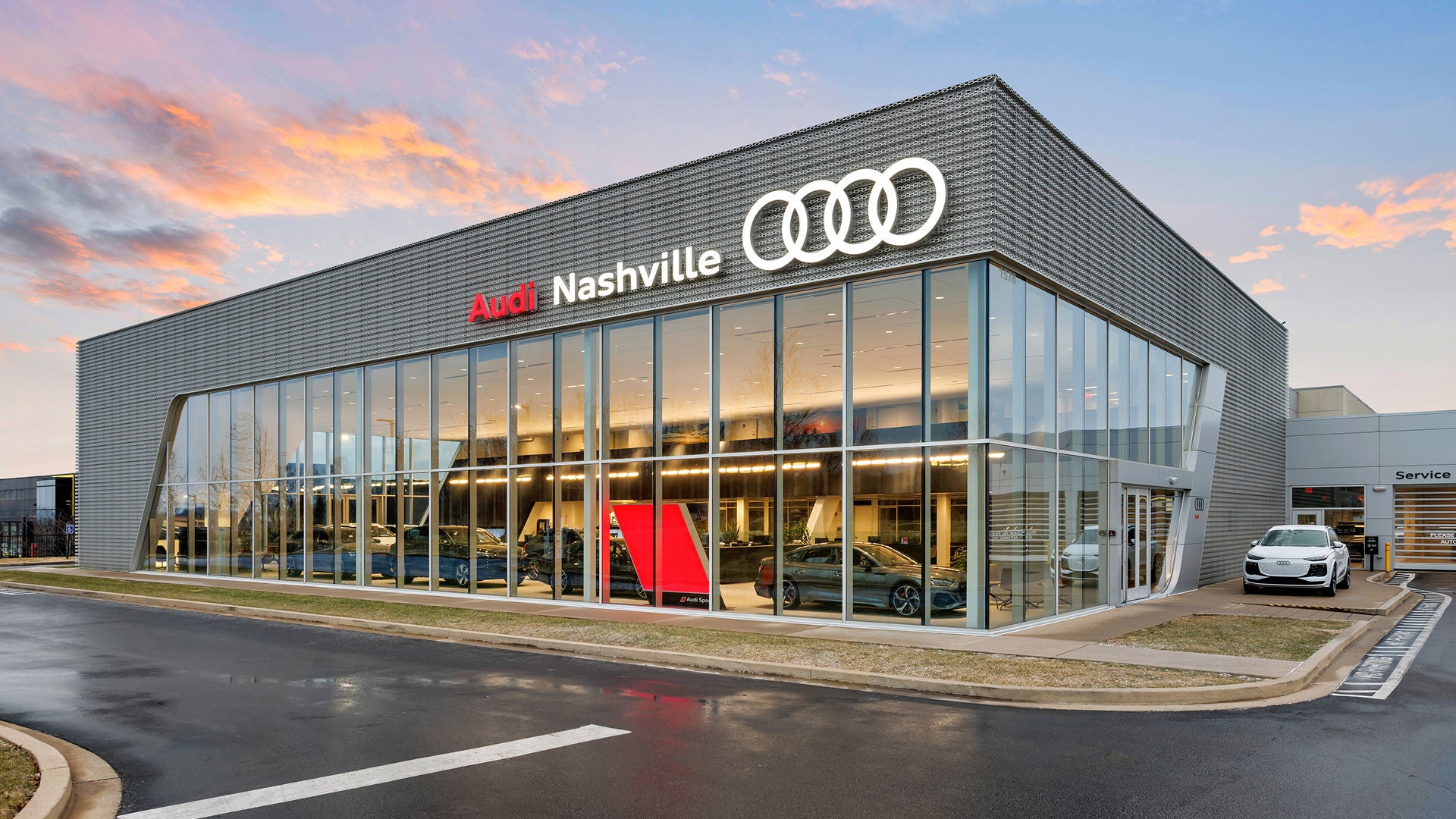 Exterior view of the Audi Nashville dealership.