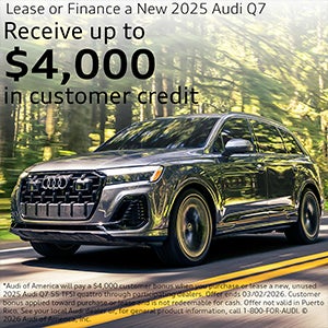 Side view of an Audi.