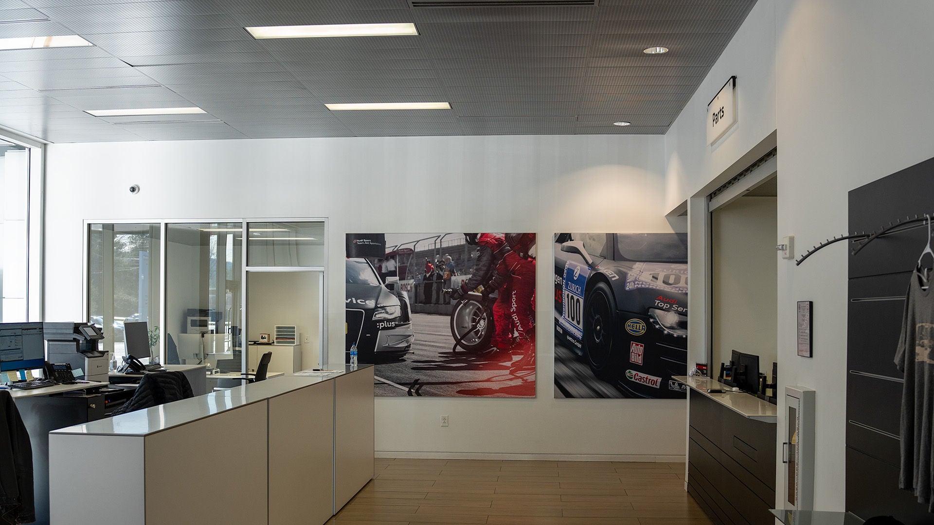 View of the Audi Parts Center at Audi Huntsville.