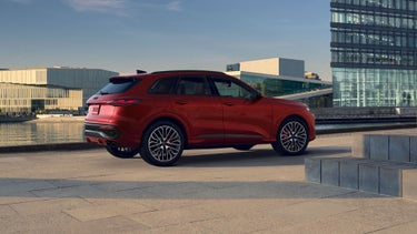 3/4 rear view of the Audi SQ5.