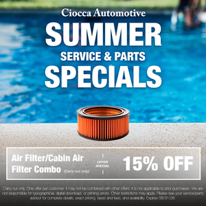 15% off  Air & Cabin Filter combo - carry out only