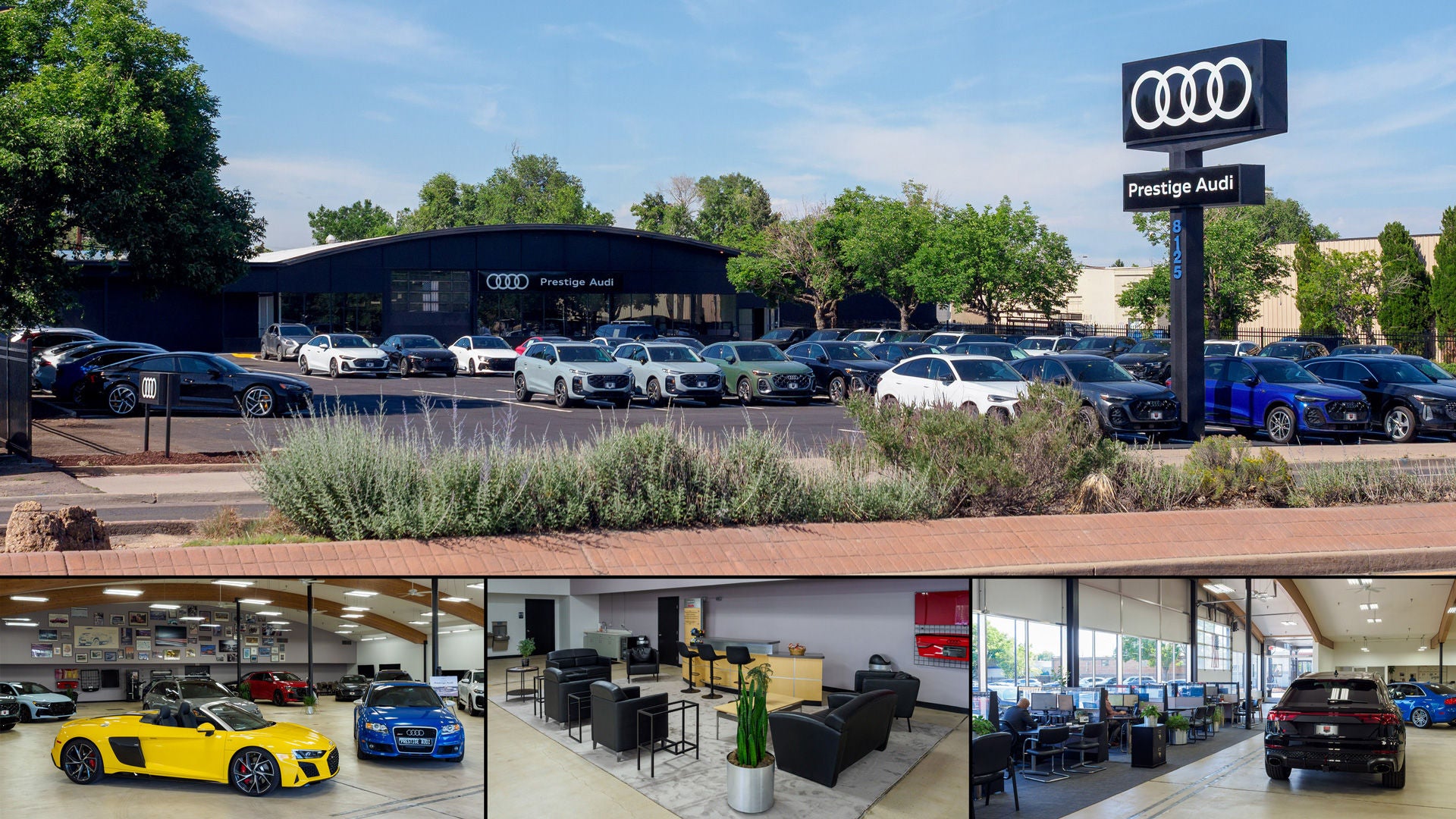 Photos of the temporary facility for the Prestige Audi Sales Department
