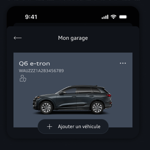 Modèle de voiture montré dans le garage numérique. 