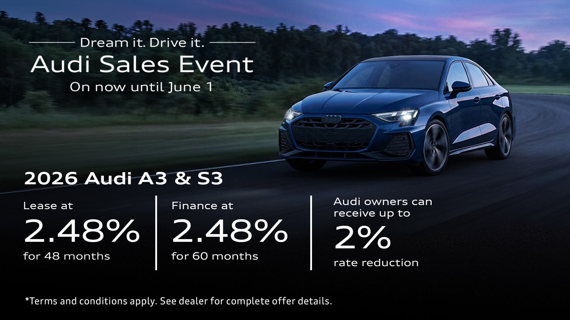 All new Audi S3 with May Offers