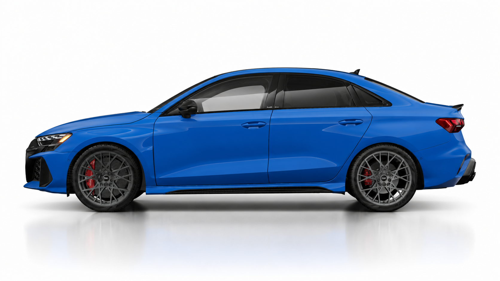 2026 Audi RS 3 in Nogaro Blue Pearl Audi exclusive paint, side profile