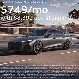 Side view of an Audi.