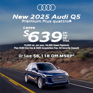 Side view on an Audi Q5 parked.