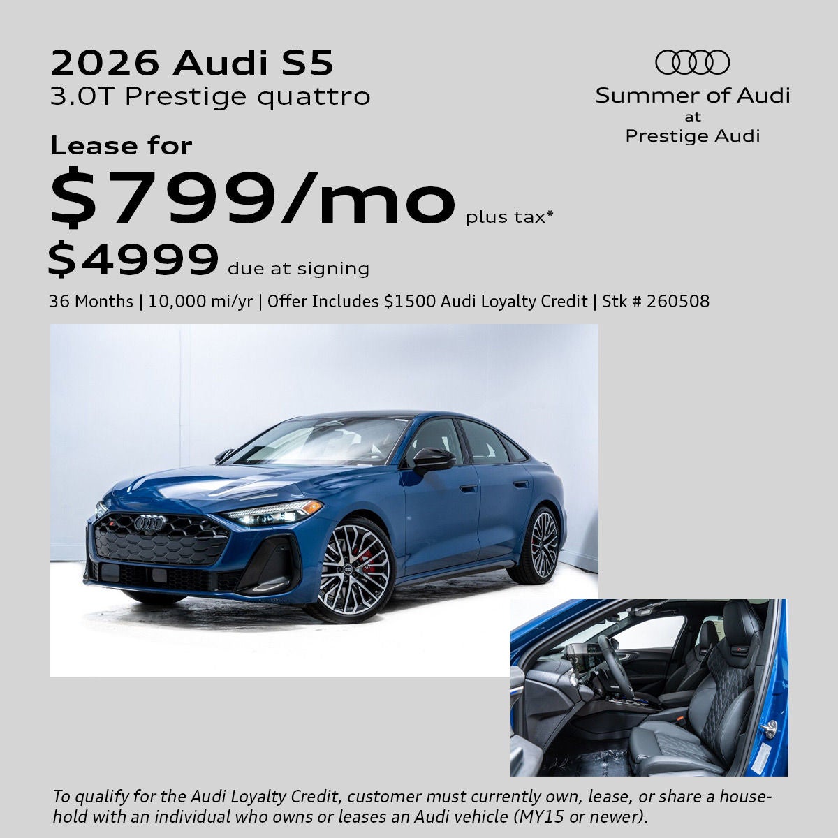 Audi S5 Lease Offer