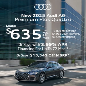 Side view of an Audi A6.