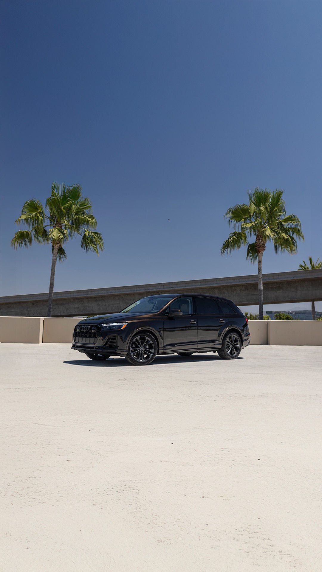 Configuration for 2026 Audi Q7 parked under palm trees