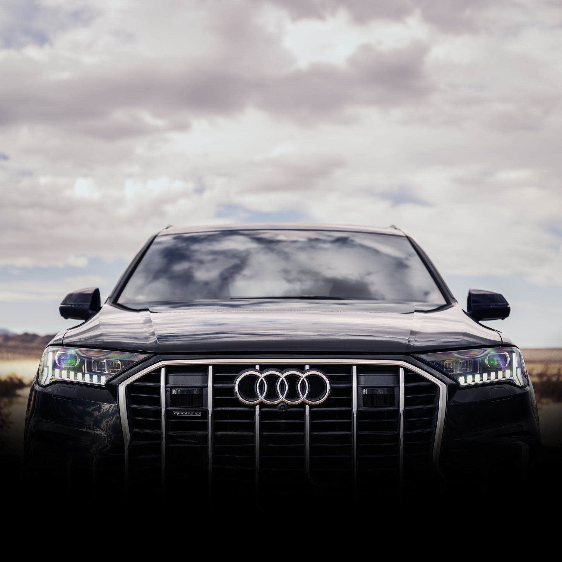 The front grille of an Audi Q7 vehicle.