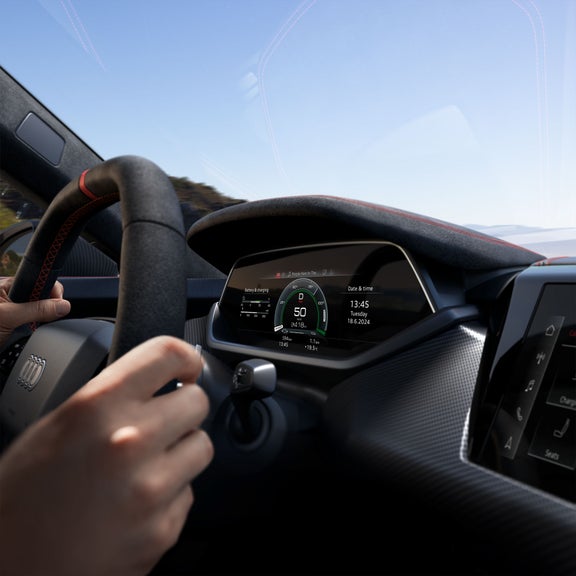 Interior view of the Audi RS e-tron GT.