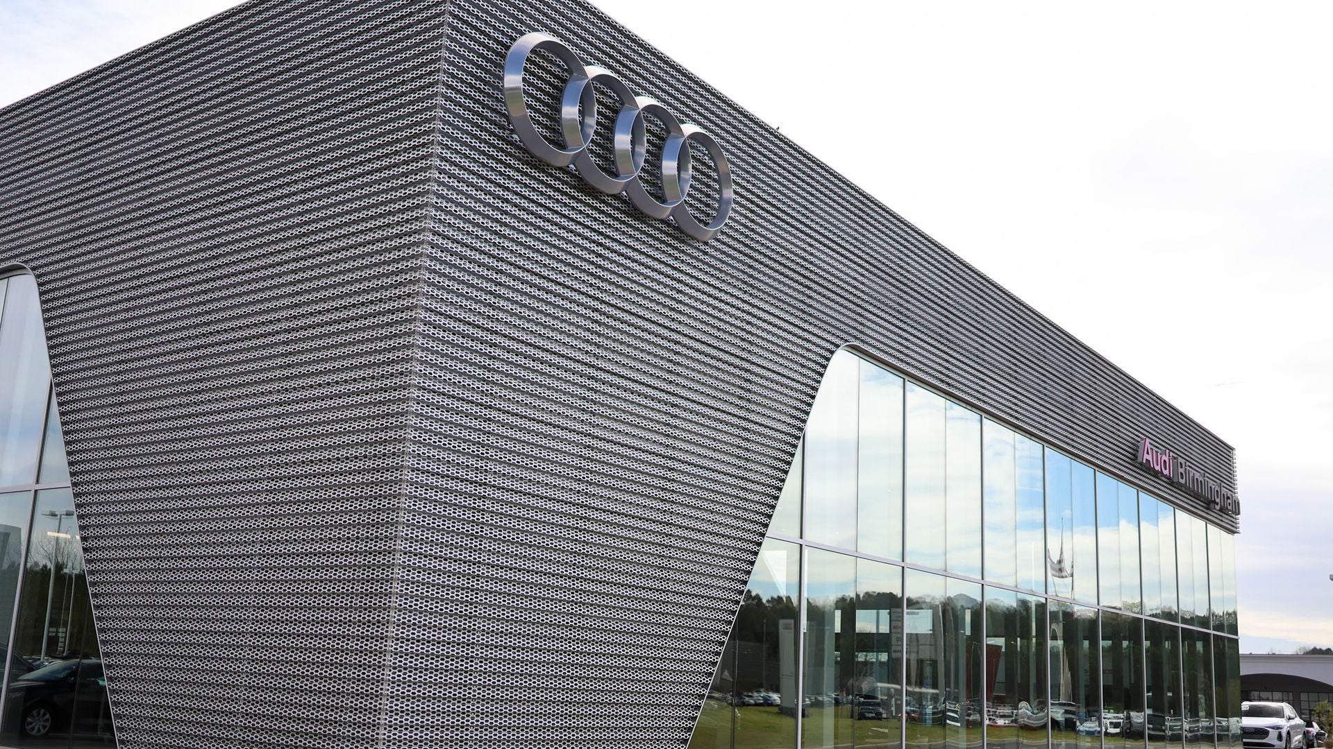 Exterior view of the Audi Birmingham dealership.