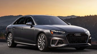 Audi parked in the sunset