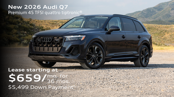 New 2026 Audi Q7 Premium 45 TFSI quattro tiptronic® Lease starting at $659/ mo. for  36 mos. $5,499 Down Payment