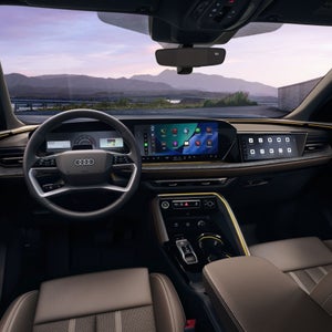 Interior dashboard view in an Audi Q5 Sportback