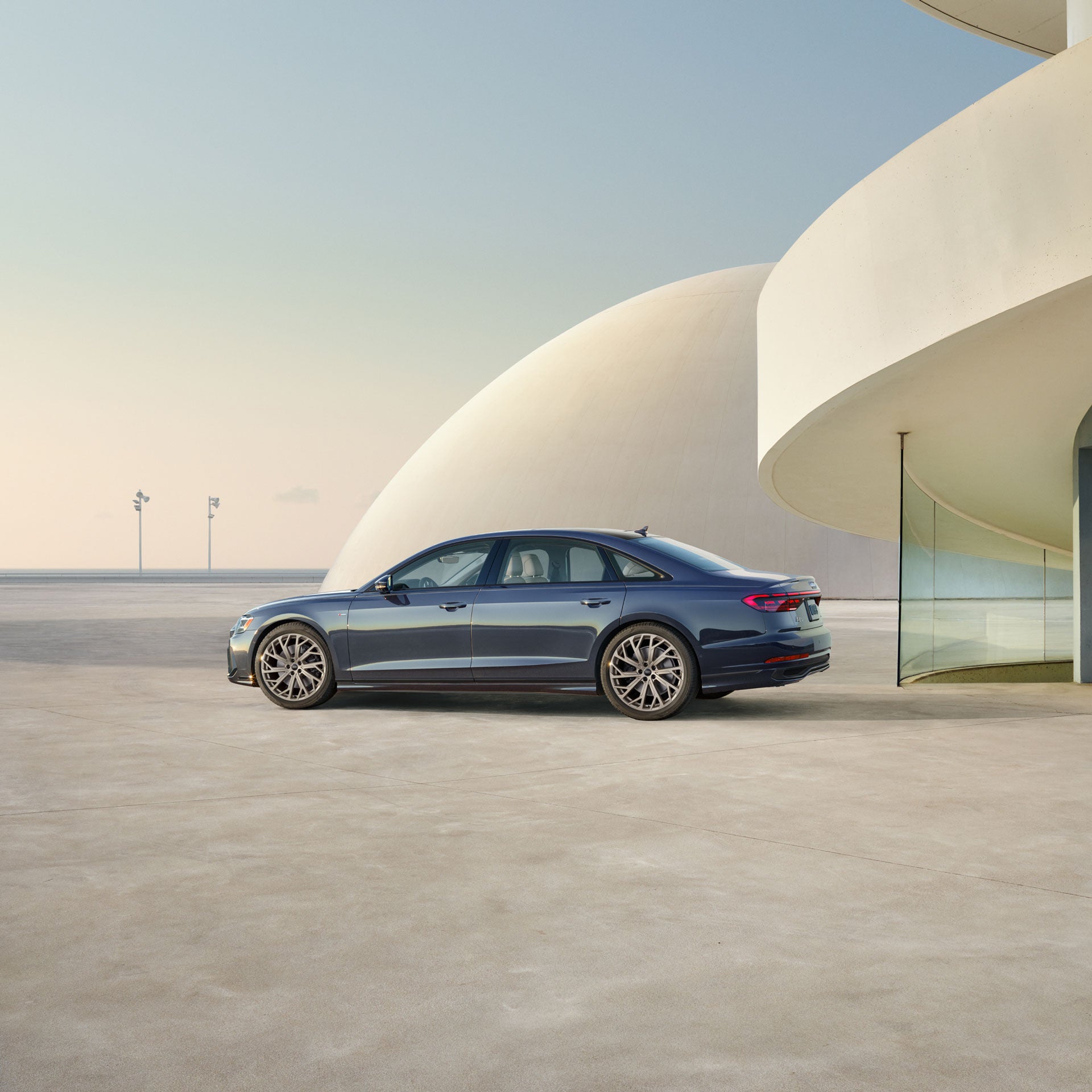 Side profile of the Audi A8.