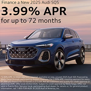 Side view of an Audi.