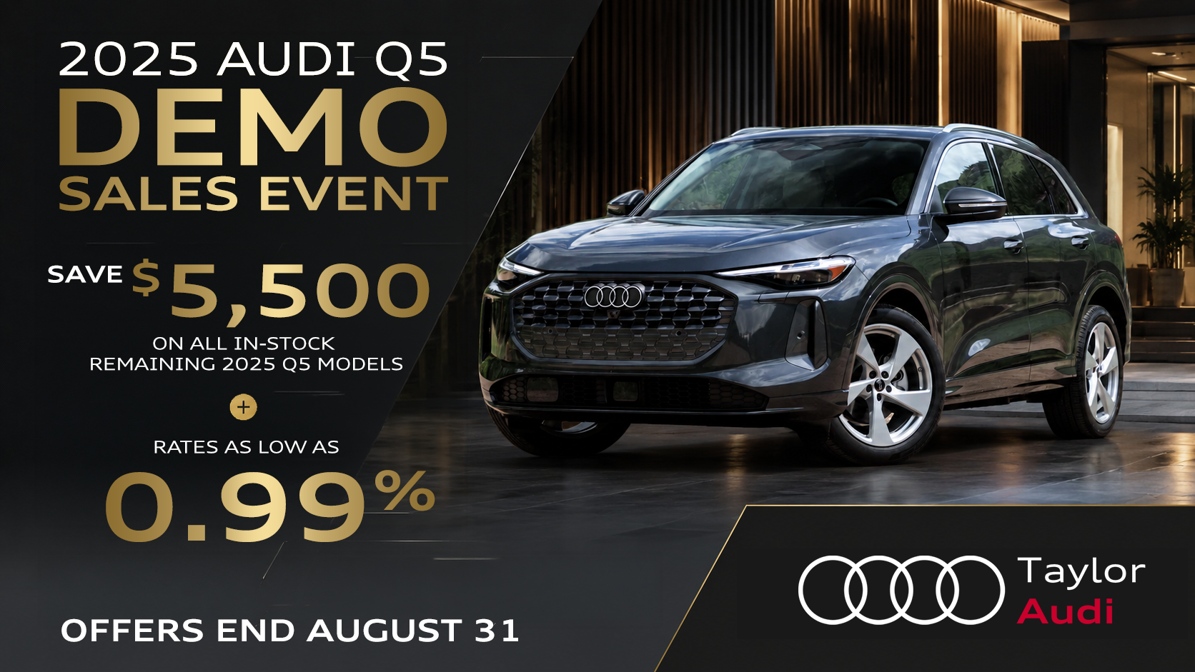 2025 Audi Q5 demo sales graphic  