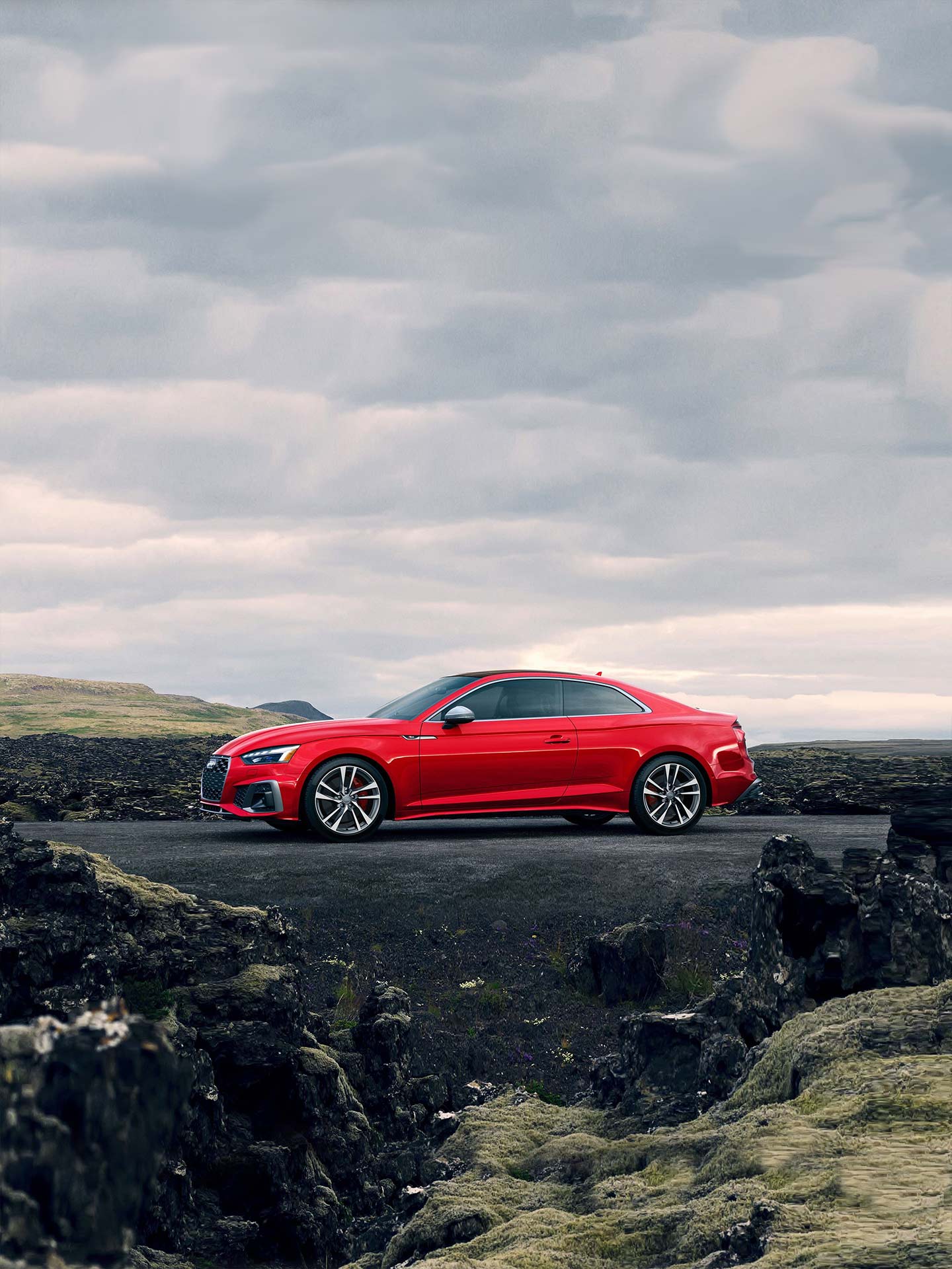 Side profile of the Audi S5 Coupe.