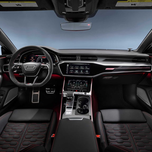 Close-up of the centre console in the Audi RS 7.